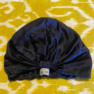 High quality, pretty navy silk hair wrap